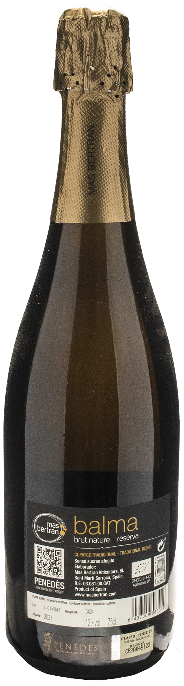 Mas Bertran Balma Penedes Brut Nature Reserva 2021