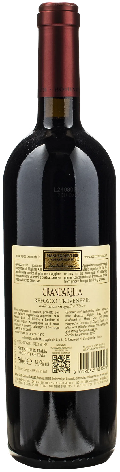 Masi Grandarella Refosco Trevenezie Vintage Millesime 2018