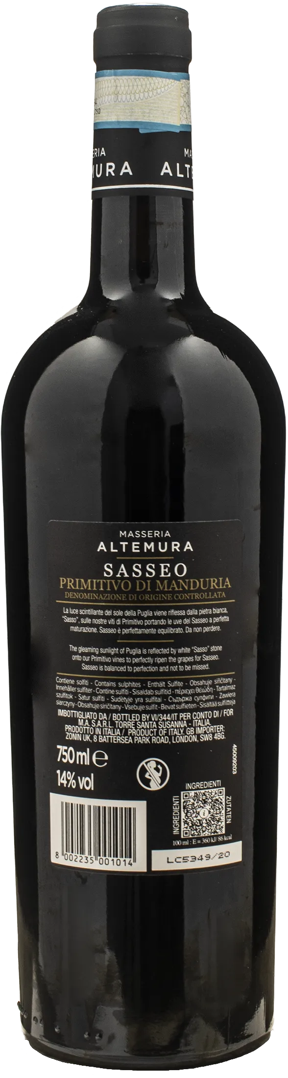 Masseria Altemura Primitivo di Manduria Sasseo 2023
