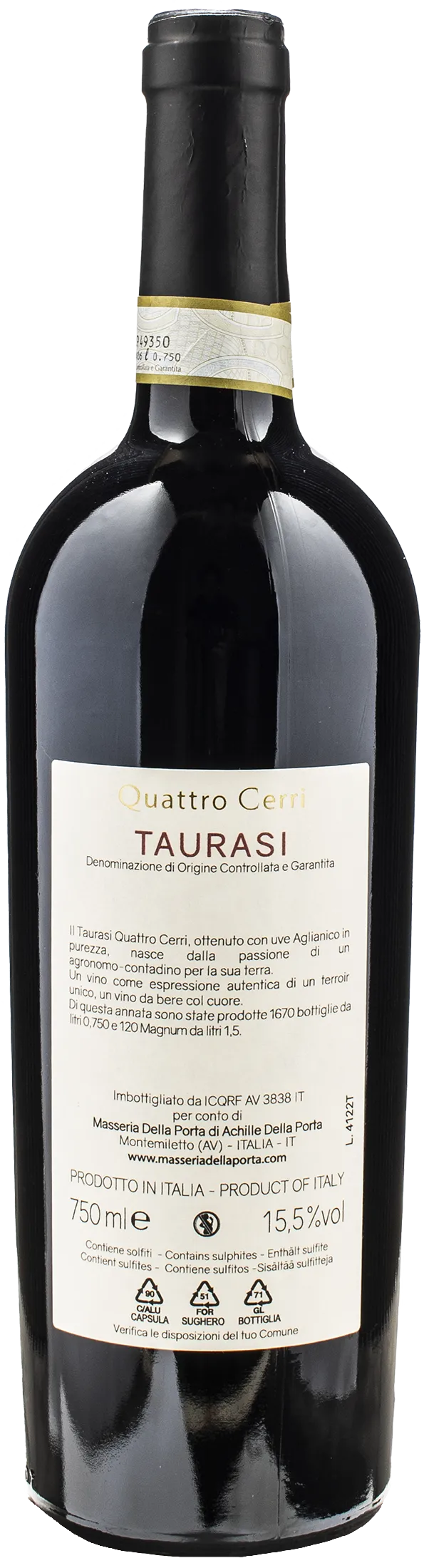 Masseria della Porta Quattro Cerri Taurasi 2019