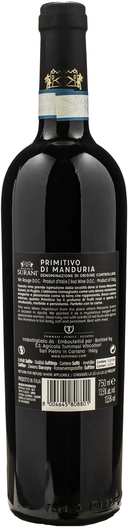 Masseria Surani Primitivo di Manduria Sorani 2022