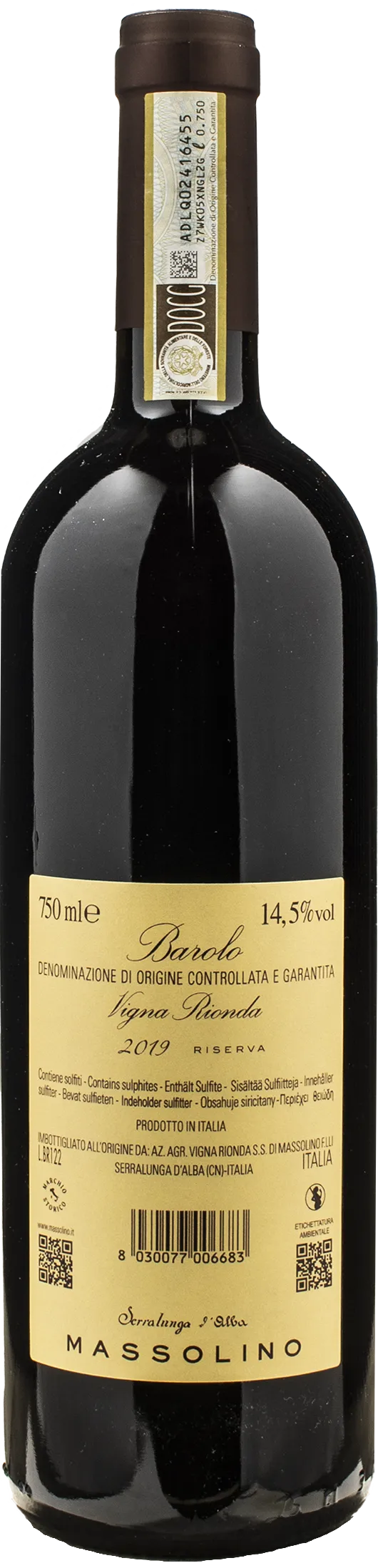 Massolino Barolo Serralunga d'Alba Vigna Rionda Riserva 2019