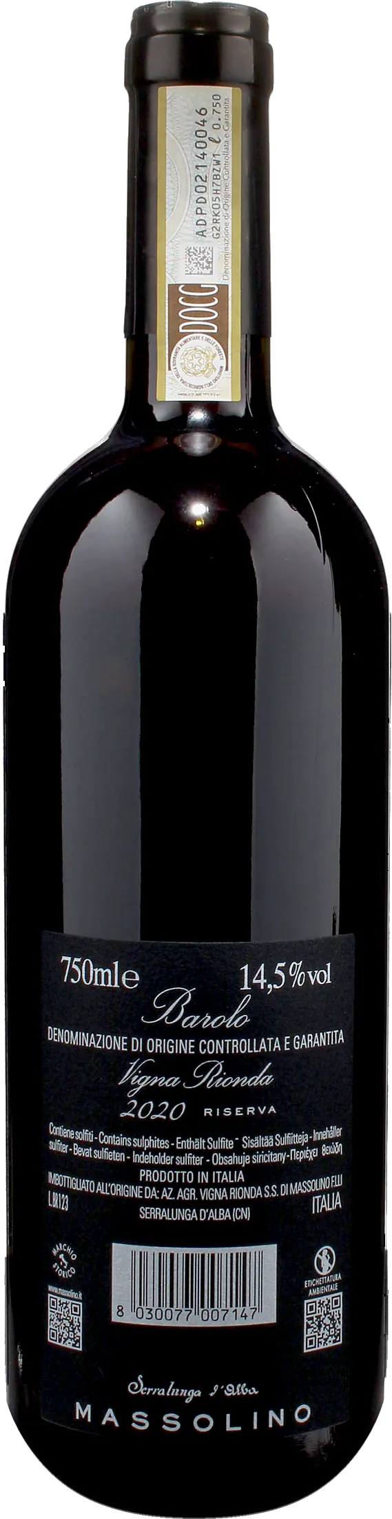 Massolino Barolo Serralunga d'Alba Vigna Rionda Riserva 2020