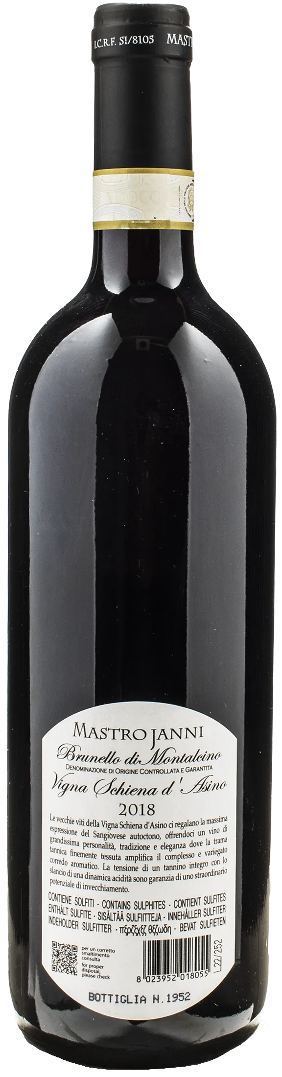 Mastrojanni Brunello di Montalcino Schiena d'Asino 2018