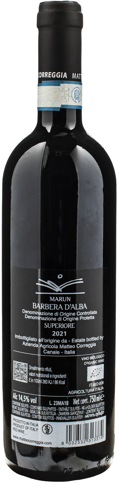 Matteo Correggia Barbera d'Alba Superiore Marun 2021