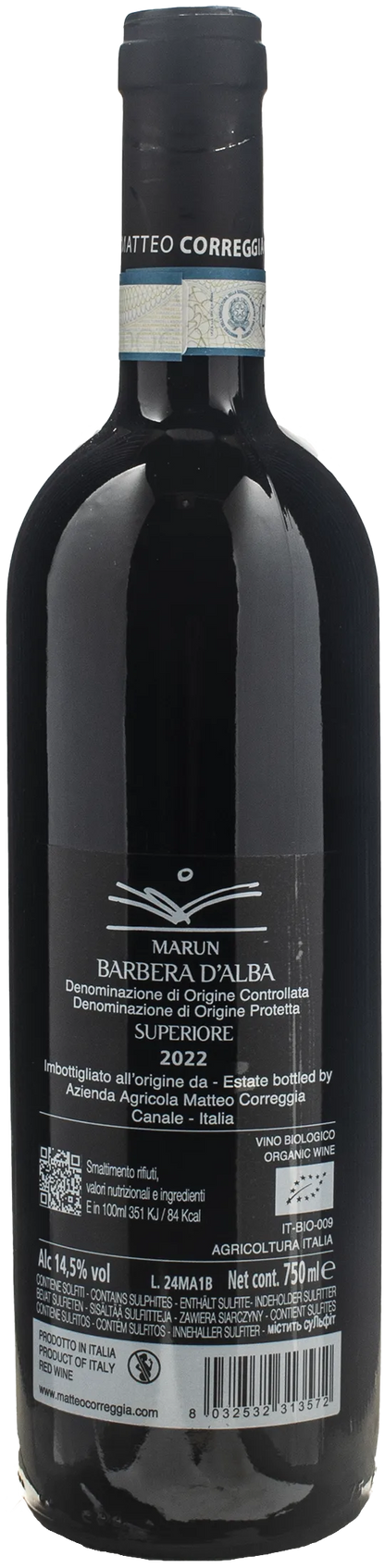 Matteo Correggia Barbera d'Alba Superiore Marun 2022