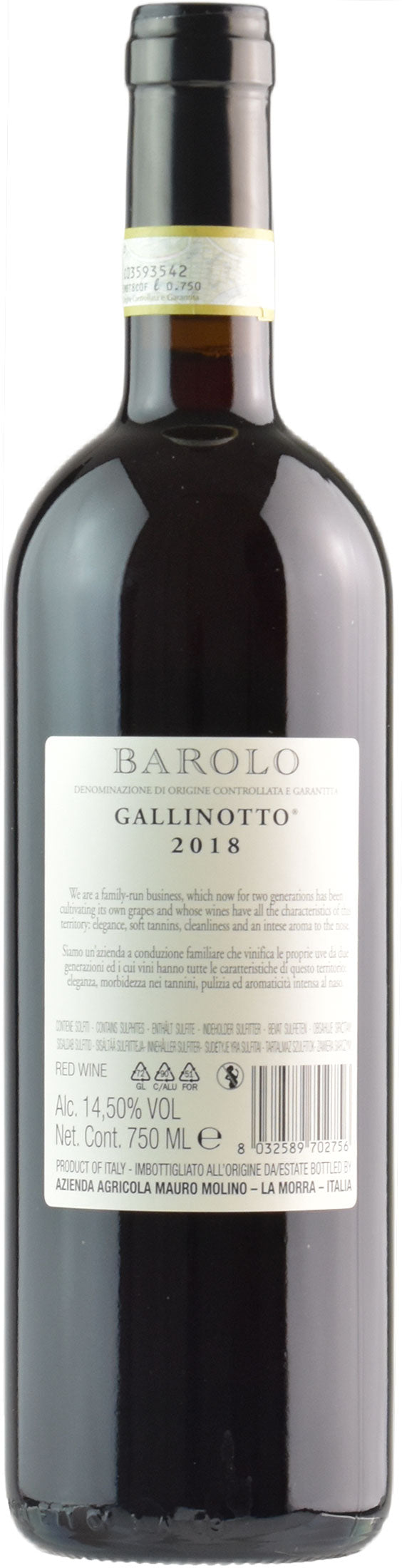 Mauro Molino Barolo Gallinotto 2018