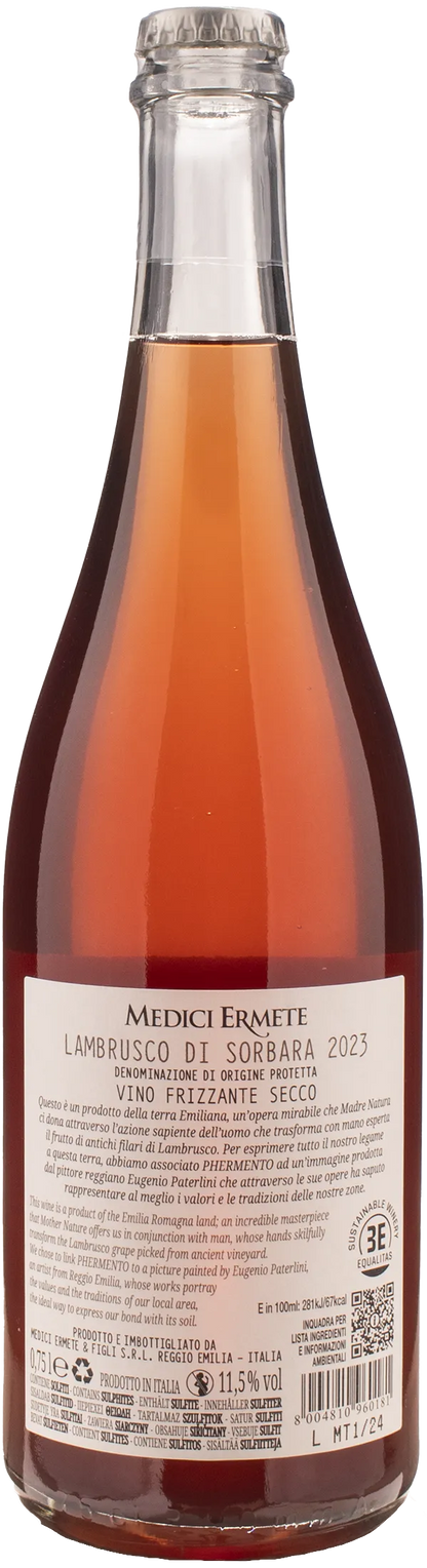 Medici Ermete Lambrusco Spumante Metodo Ancestrale Rosè Phermento 2023