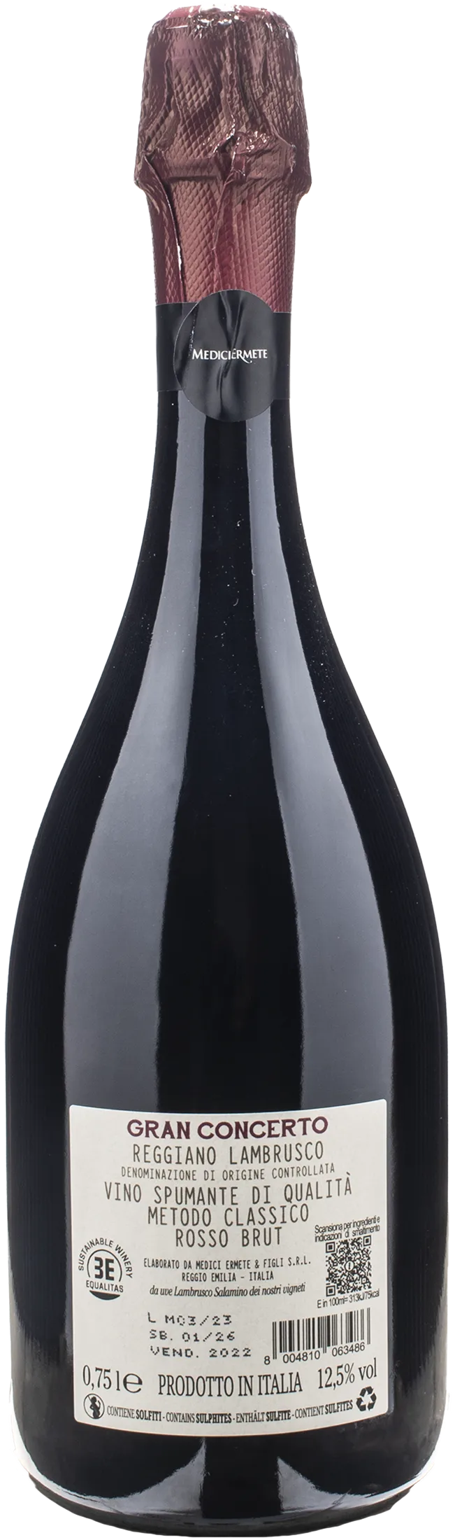 Medici Ermete Metodo Classico Gran Concerto Brut Rosso 2022