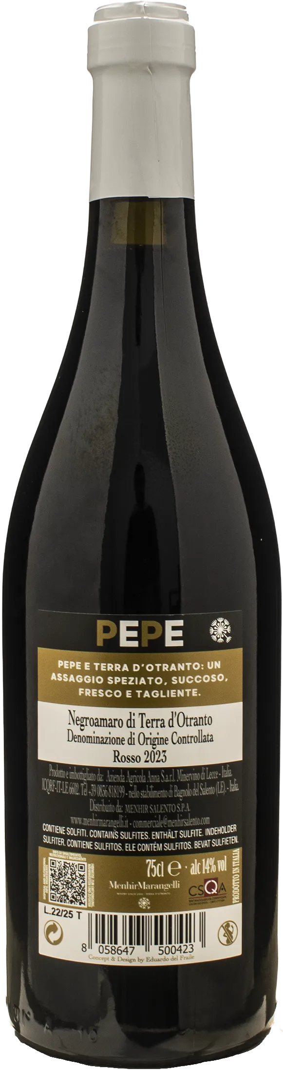 Menhir Negroamaro Terra d'Otranto Pepe 2023