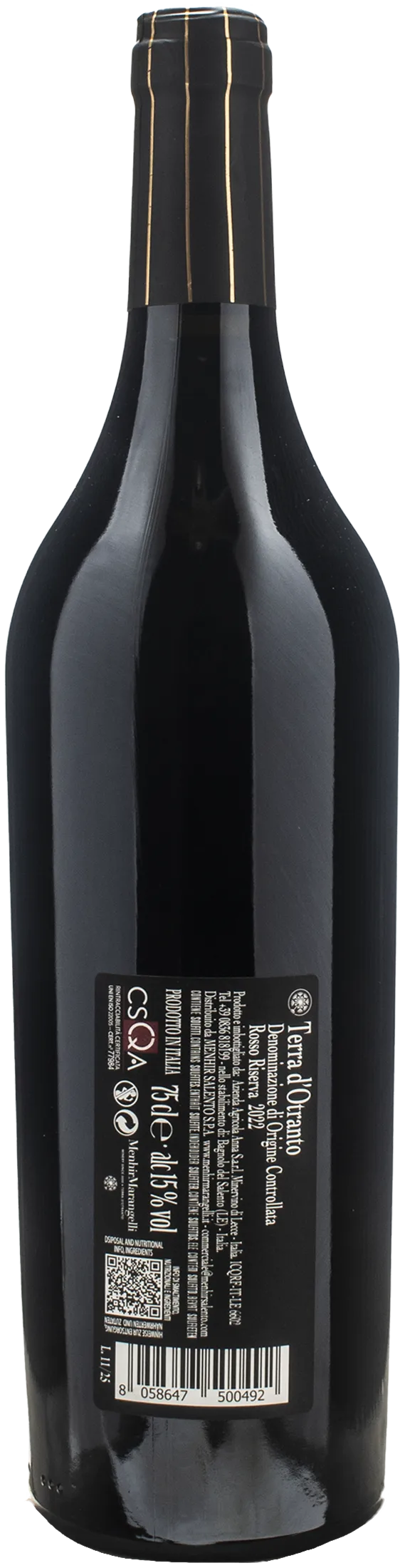 Menhir Vega Terra d'Otranto Rosso Riserva 2022