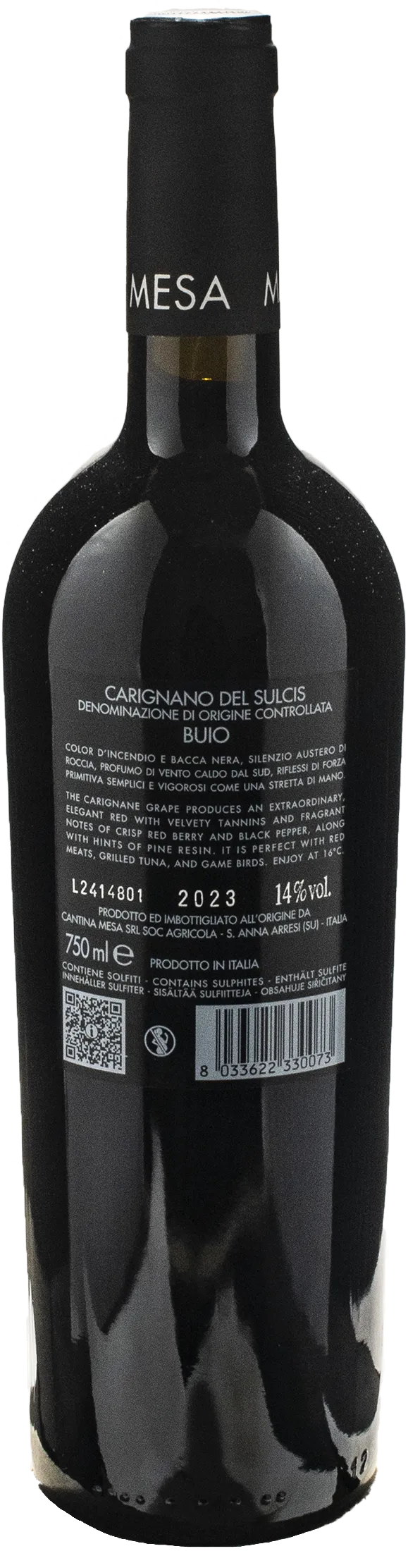 Mesa Carignano del Sulcis Buio 2023