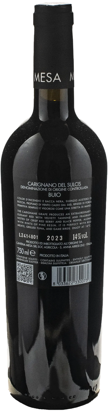 Mesa Carignano del Sulcis Buio 2023