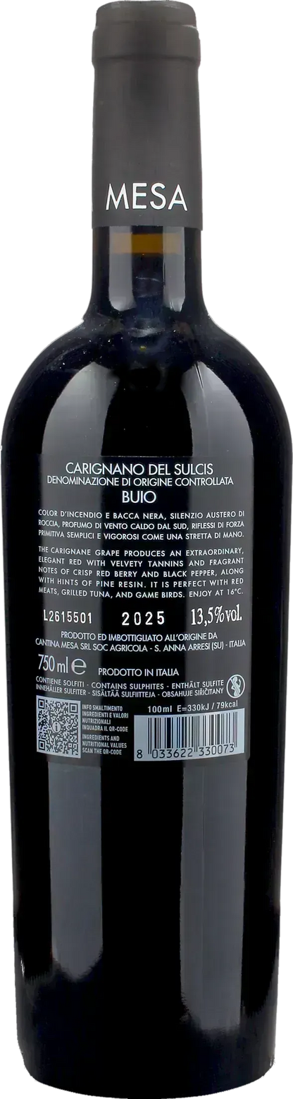 Mesa Carignano del Sulcis Buio 2025