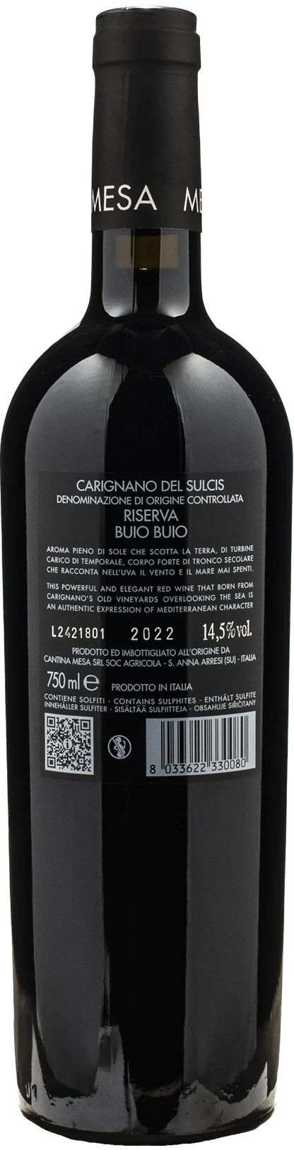 Mesa Carignano del Sulcis Riserva Buio Buio 2022