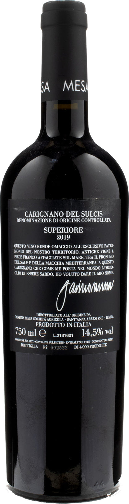 Mesa Carignano del Sulcis Superiore Gavino 2019