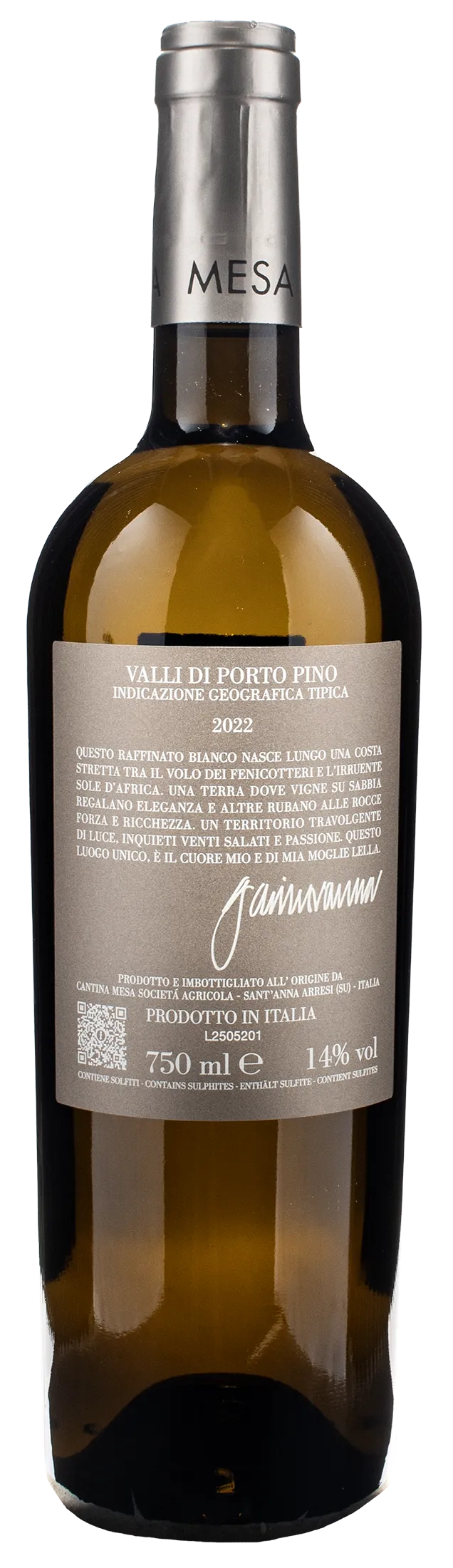 Mesa Valli di Porto Pino Bianco Galesa 2022