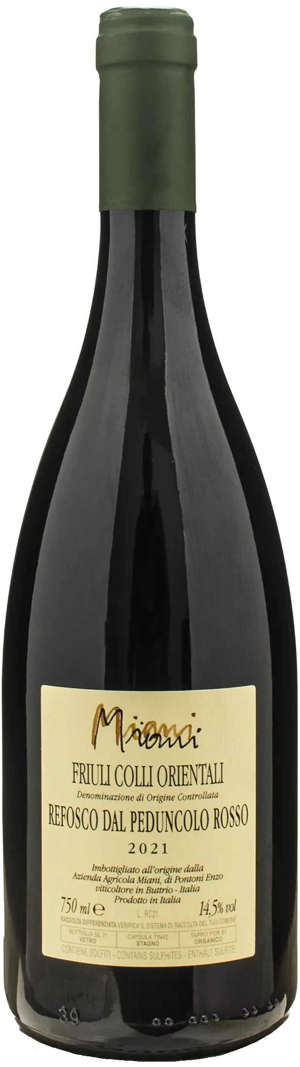 Miani Refosco Dal Peduncolo Rosso Cossut 2021