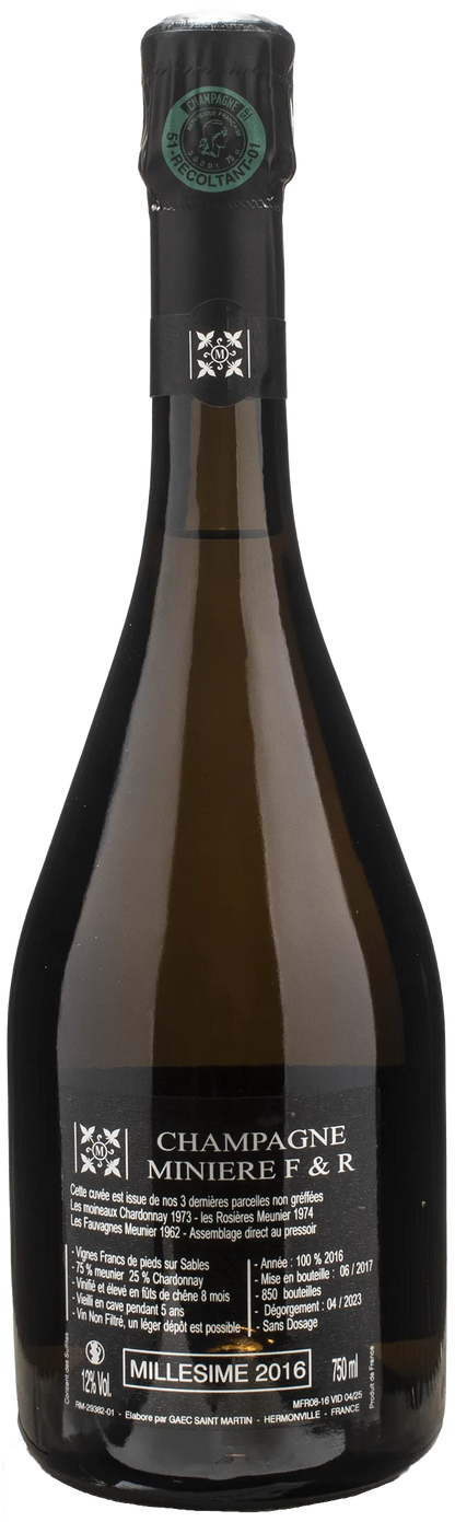 Miniere F&R Champagne Franc de Pieds Millesime 2016