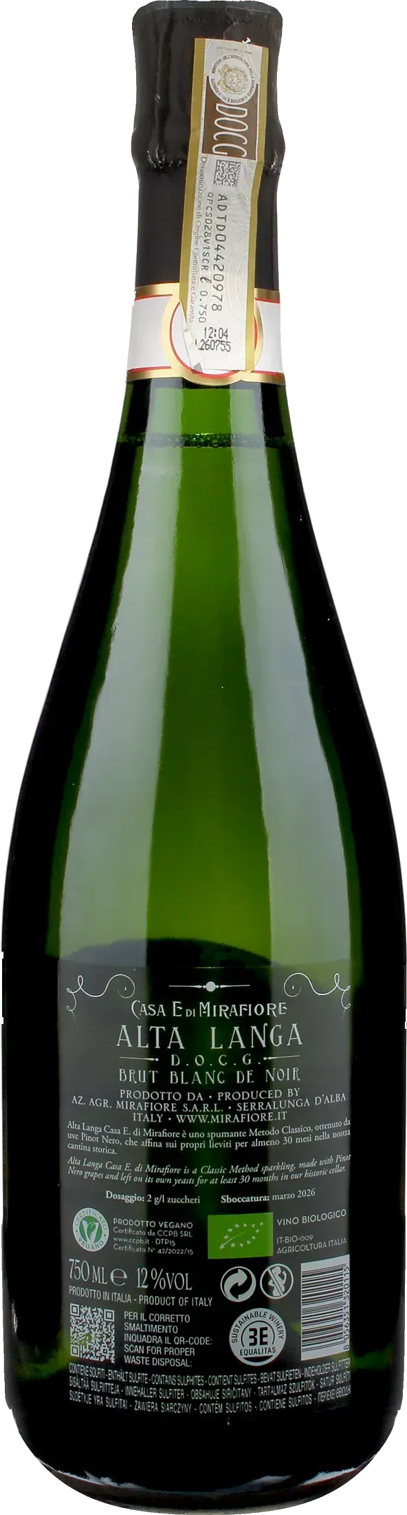 Mirafiore Alta Langa Blanc de Noir Brut 2022