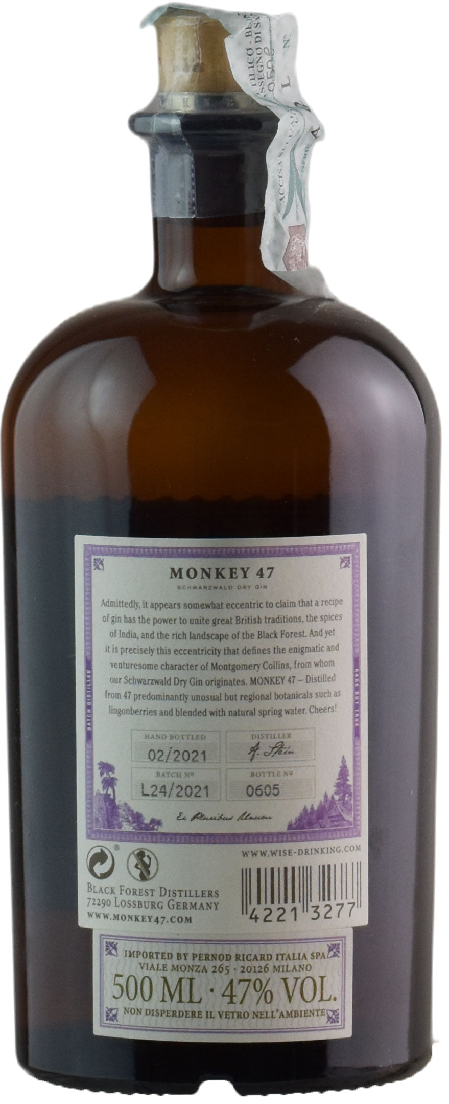 Monkey 47 Schwarzwald Dry Gin 0.5L
