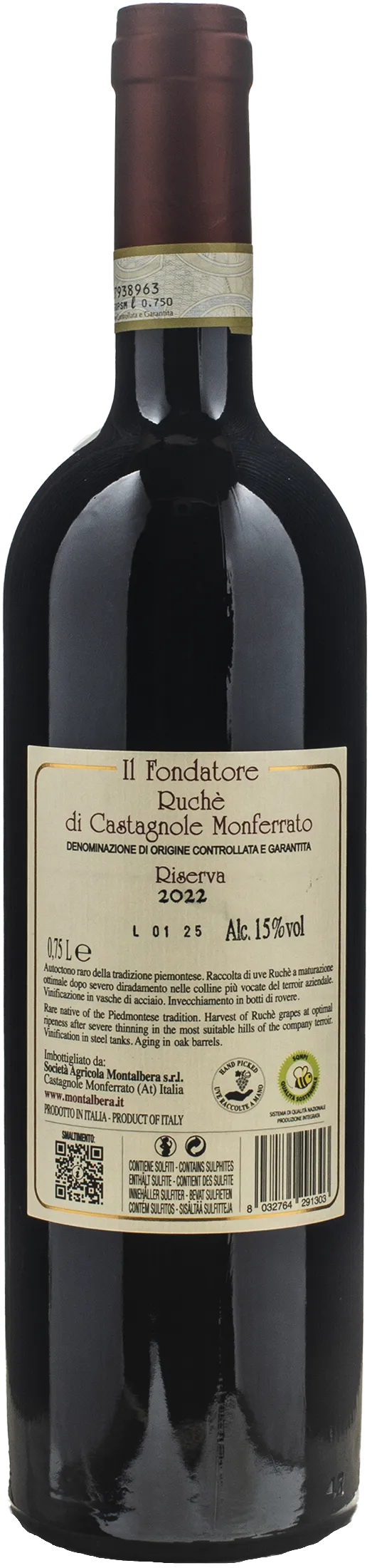 Montalbera Ruche di Castagnole Monferrato Riserva Il Fondatore 2022
