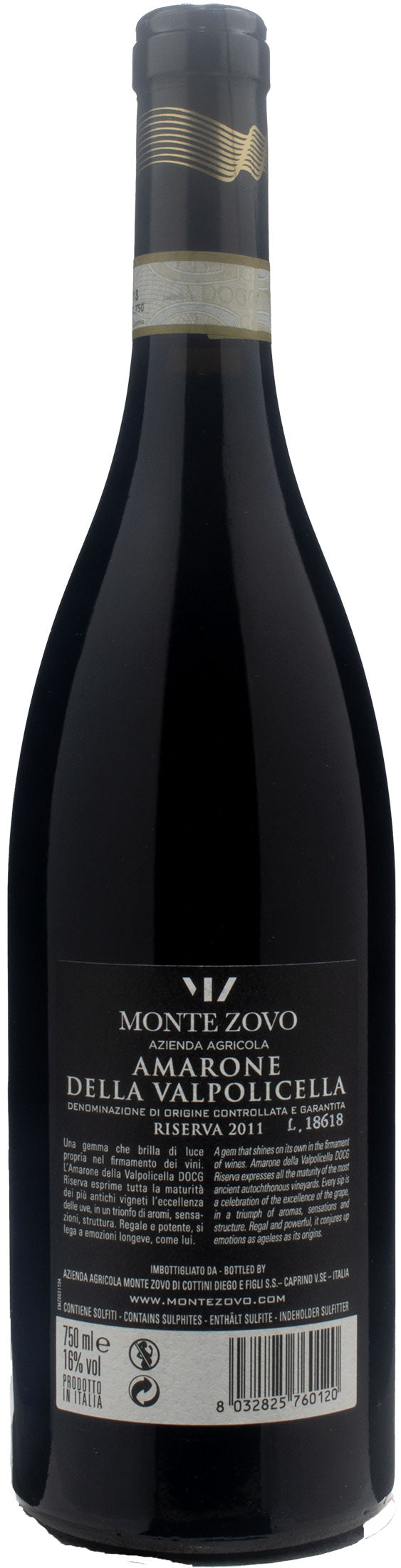 Monte Zovo Amarone della Valpolicella Riserva 2011