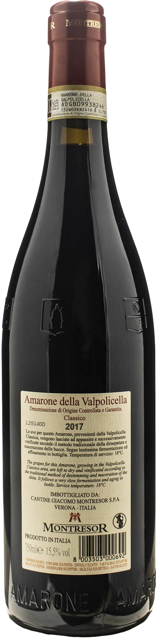 Montresor Amarone della Valpolicella Classico Capitel della Crosara 2017