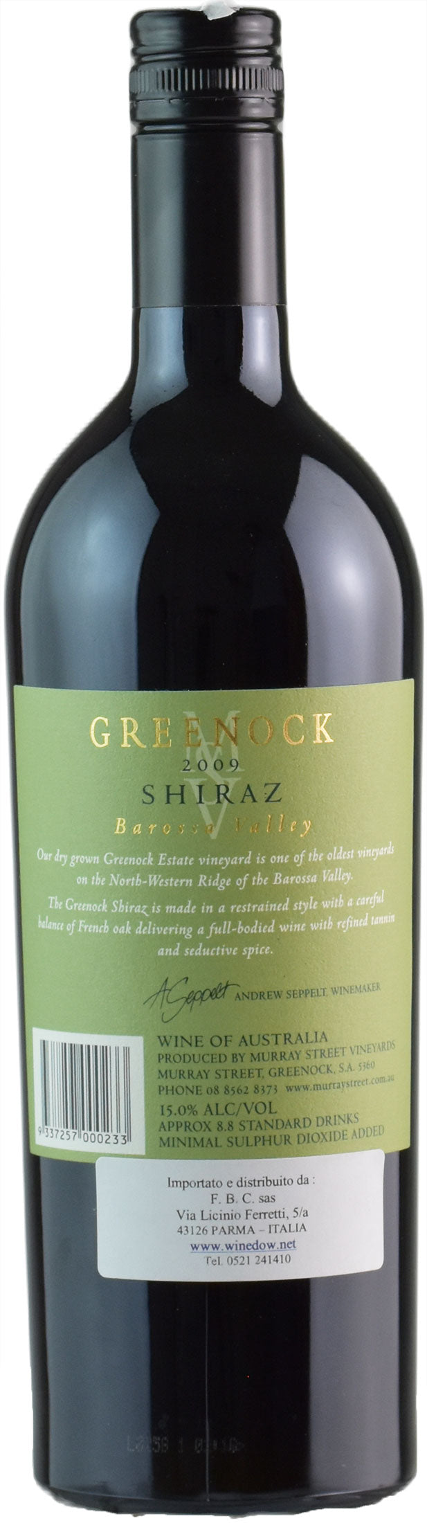 Murray Street Vineyards Greenock Shiraz 2009