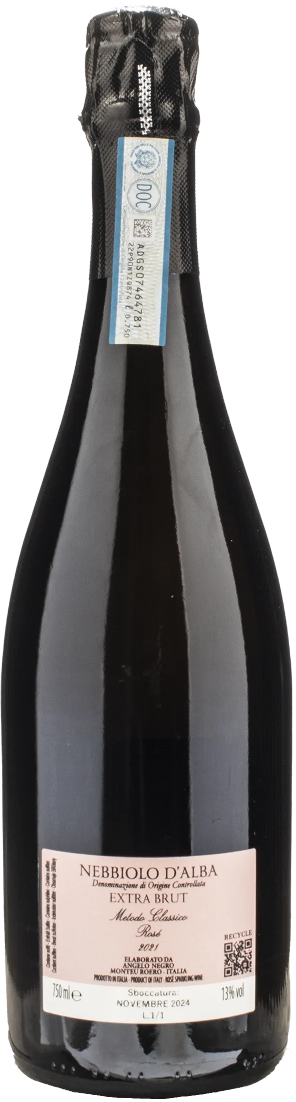 Negro Maria Elisa Rosè Metodo Classico Nebbiolo D'Alba Extra Brut 2021