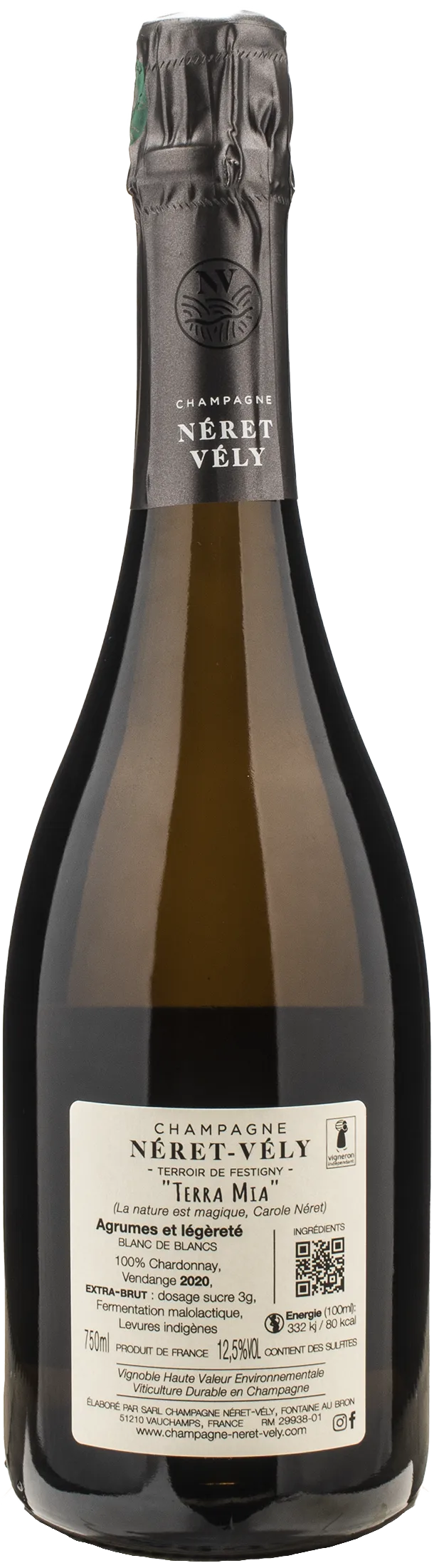 Neret Vely Champagne Blanc de Blancs Extra Brut Terra Mia