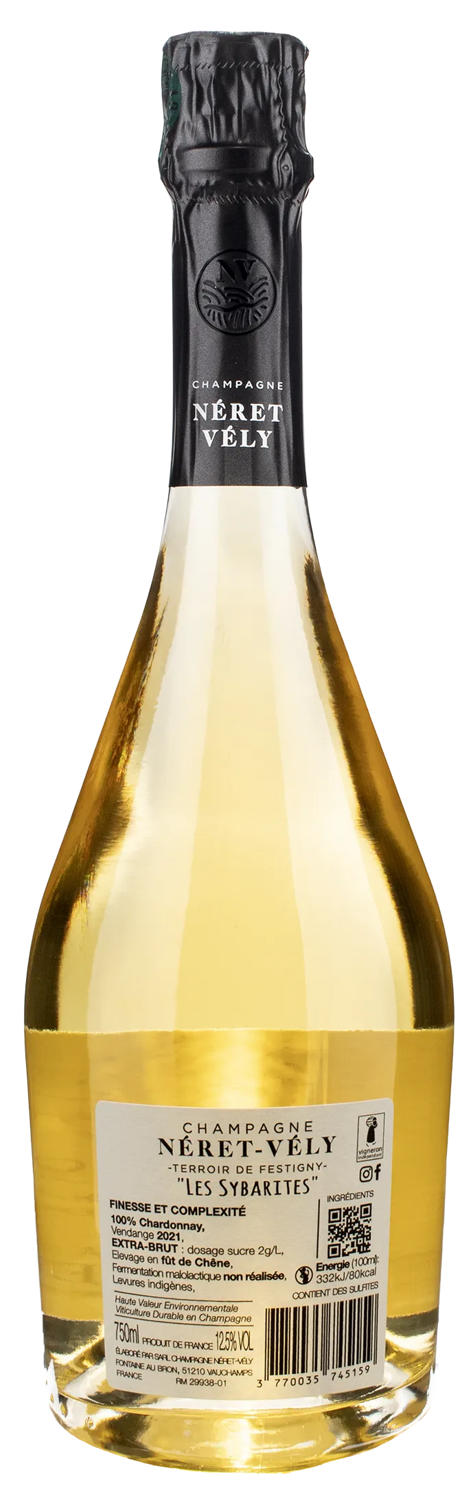 Neret Vely Champagne Blanc de Blancs Les Sybarites Extra Brut