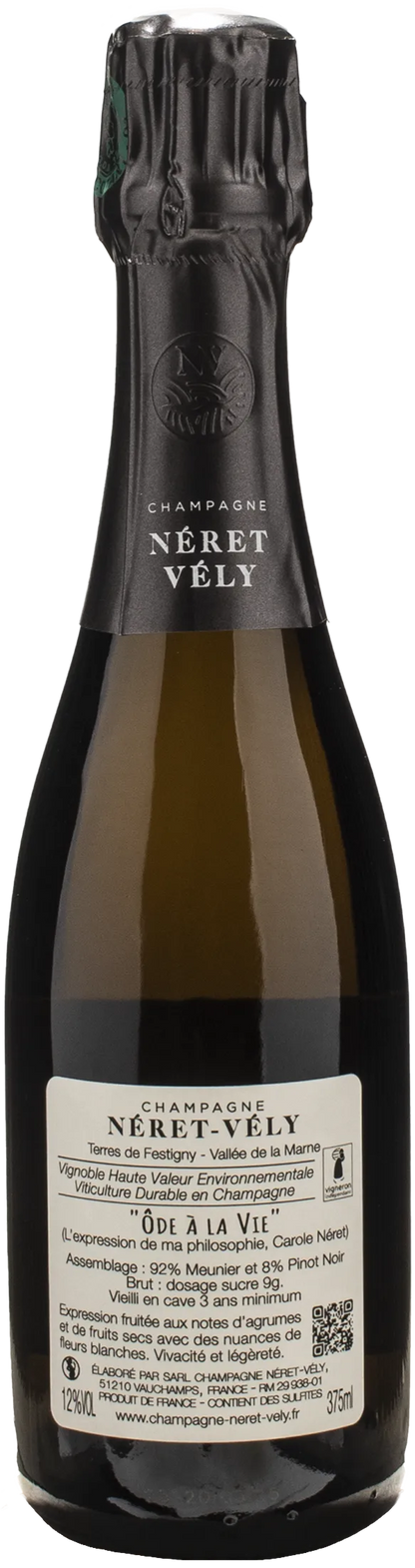 Neret Vely Champagne Blanc de Noirs Ode a la Vie Brut 0.375L