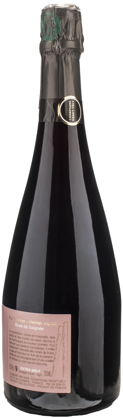 Neret Vely Champagne Les Echalas Pur Meunier Rosé de Saignée Extra Brut