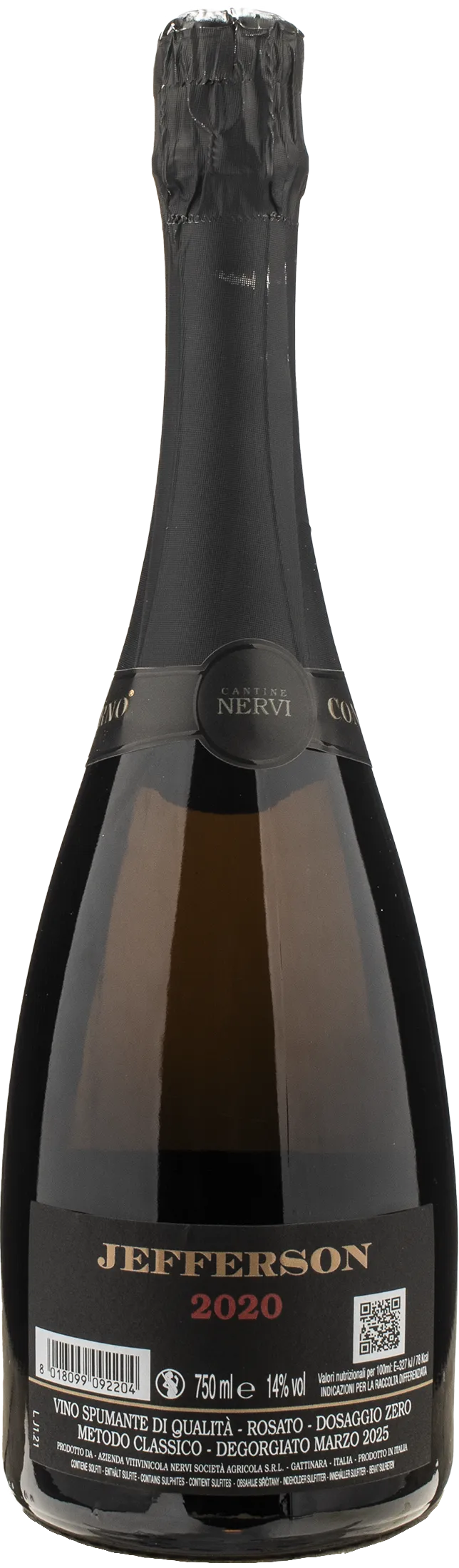 Nervi Metodo Classico Rosato Dosaggio Zero Jefferson 2020