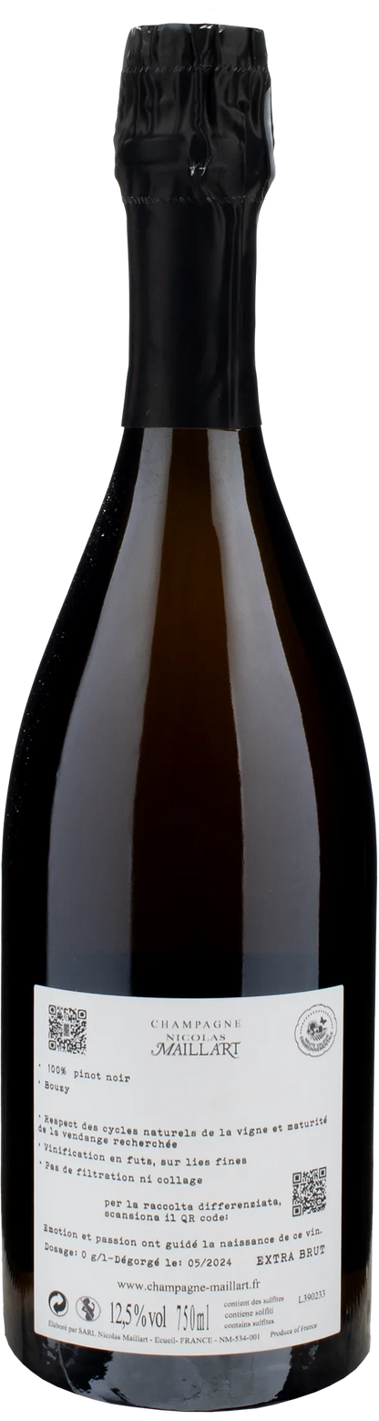 Nicolas Maillart Champagne Grand Cru Pinot Noir Bouzy Jolivettes Extra Brut 2020