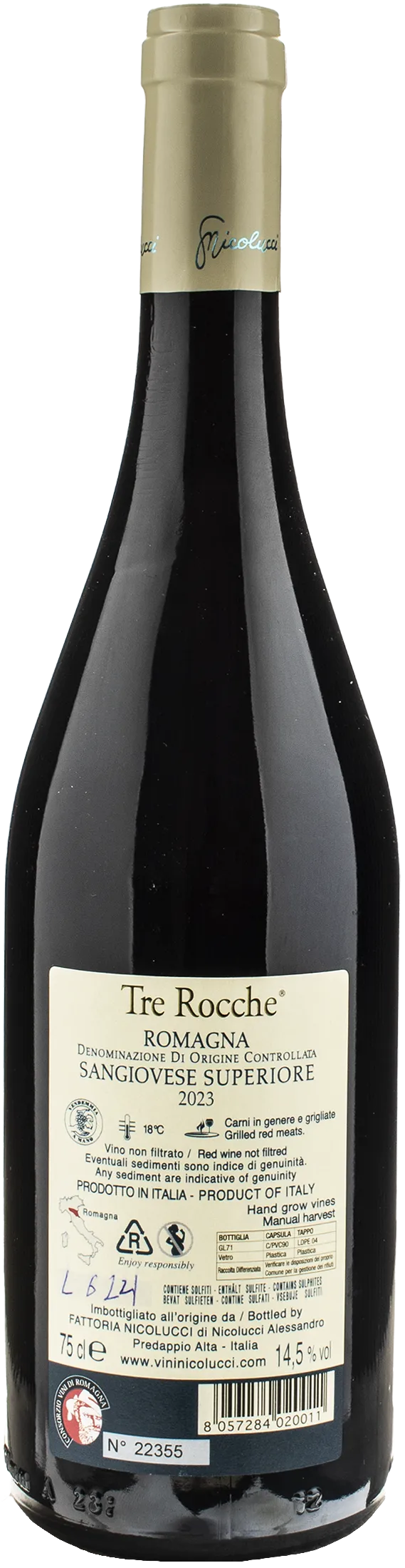 Nicolucci Romagna Sangiovese Superiore Tre Rocche 2023