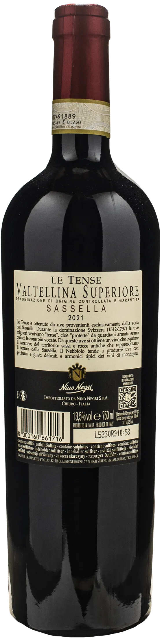 Nino Negri Sassella Valtellina Superiore Le Tense 2021