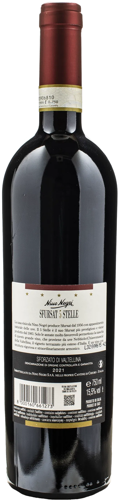 Nino Negri Valtellina Sfursat Cinquestelle 2021