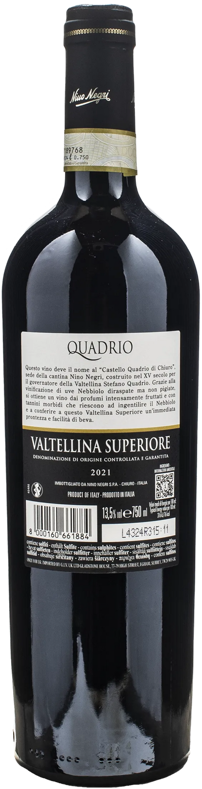 Nino Negri Valtellina Superiore Nebbiolo Quadrio 2021