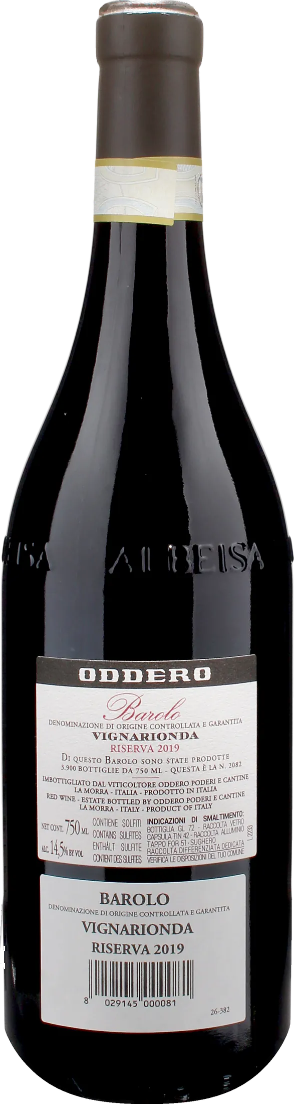 Oddero Barolo Vignarionda Riserva 2019