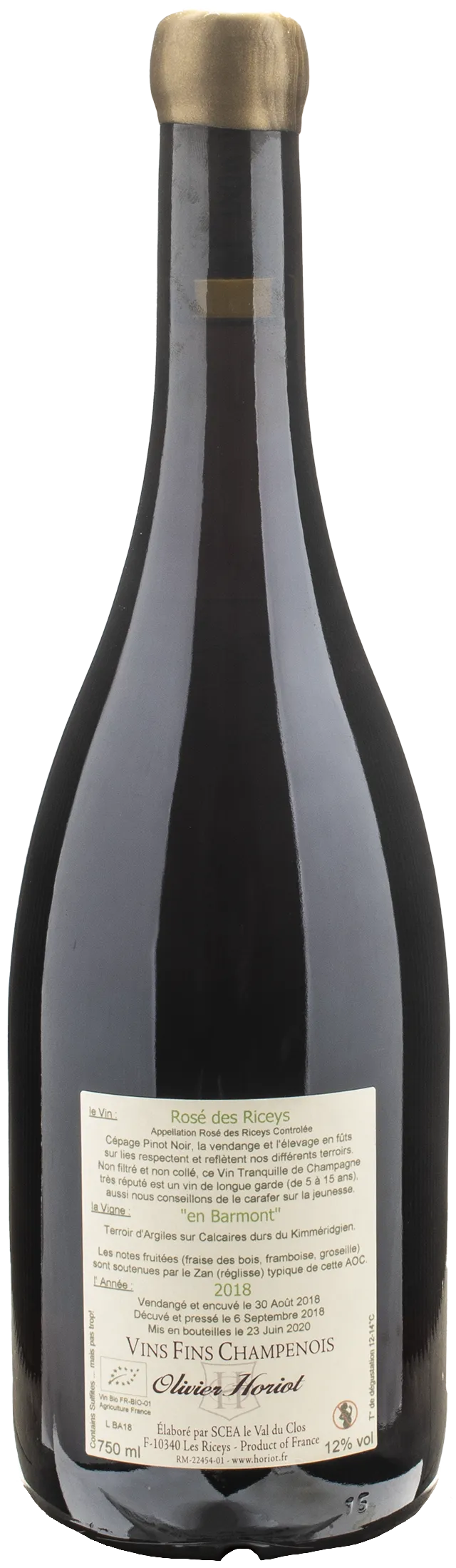Olivier Horiot Champagne Rosé des Riceys En Barmont 2018