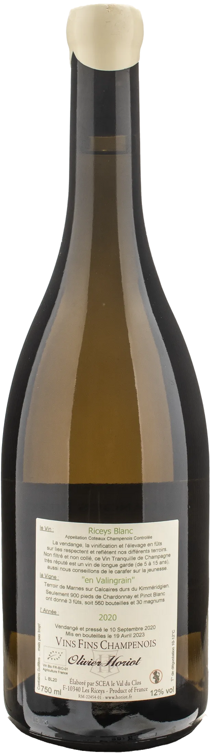 Olivier Horiot Coteaux Champenois Riceys Blanc En Valingrain 2020