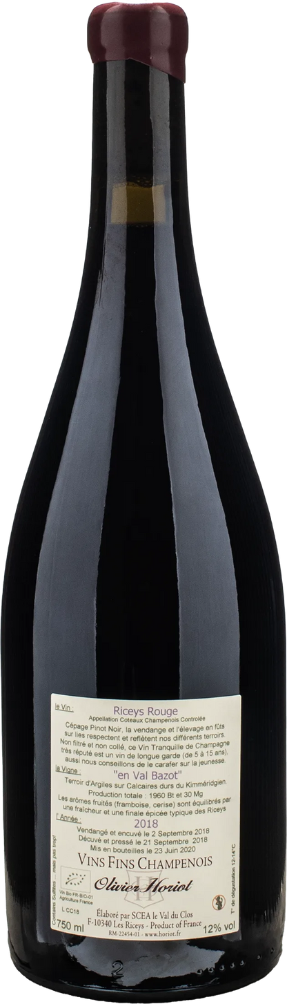 Olivier Horiot Coteaux Champenois Riceys Rouge Les Riceys En Val Bazot 2018