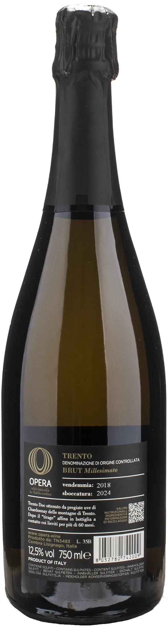 Opera Trento Brut Metodo Classico Millesimato 2018