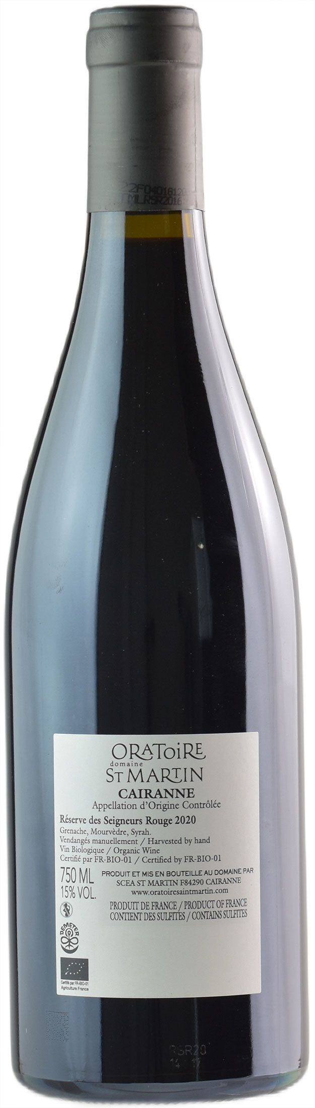 Oratoire de Saint Martin Cairanne Reserve des Seigneurs Rouge 2020