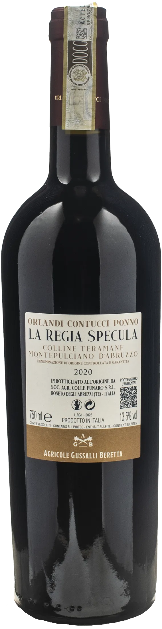 Orlandi Contucci Ponno Montepulciano d'Abruzzo Colline Teramane Podere La Regia Specula 2020