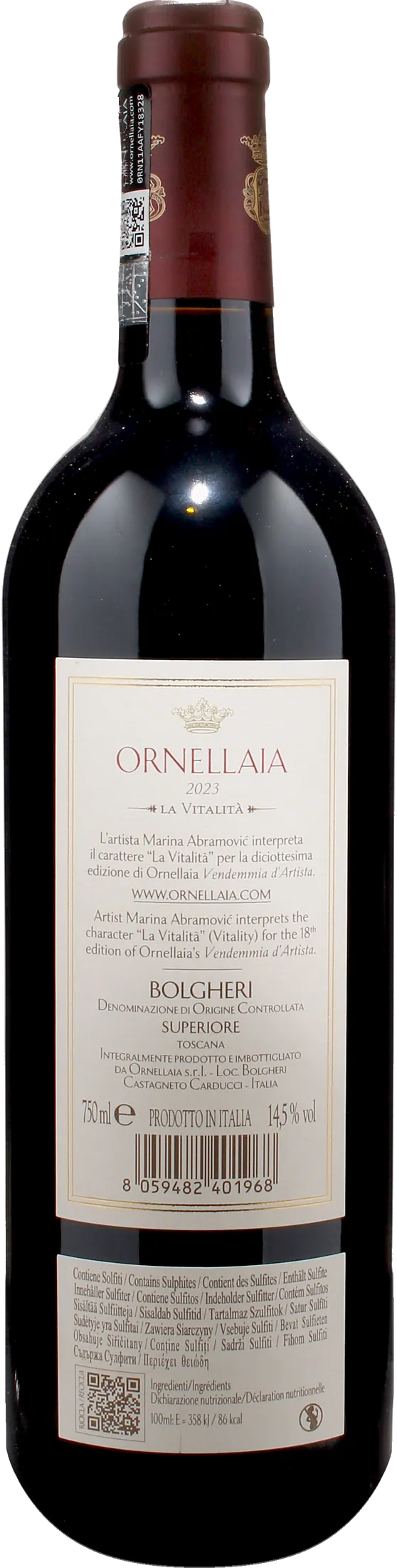 Ornellaia Bolgheri Rosso Superiore La Vitalita Etichetta d'Artista 2023