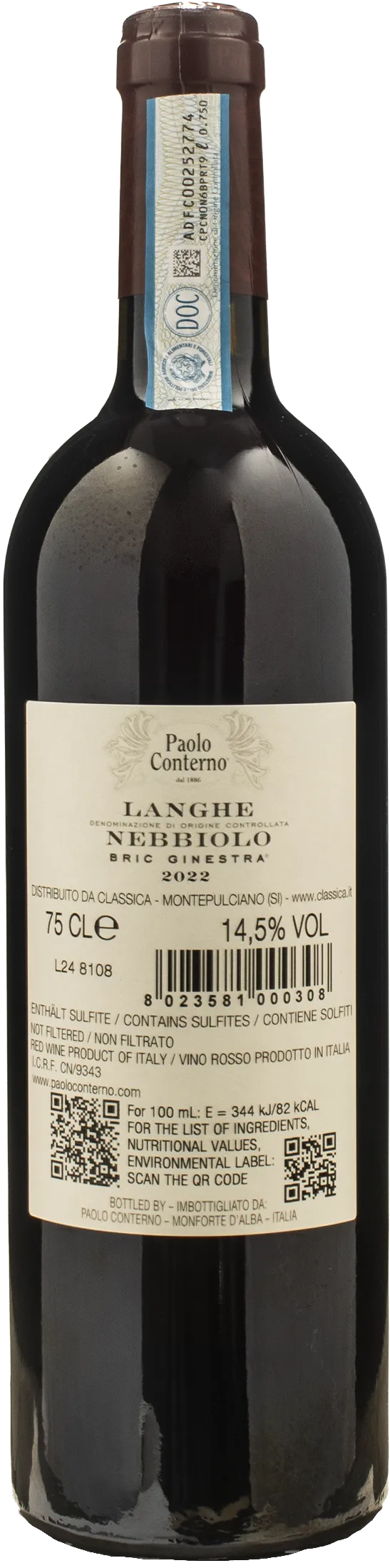 Paolo Conterno Langhe Nebbiolo Bric Ginestra 2022