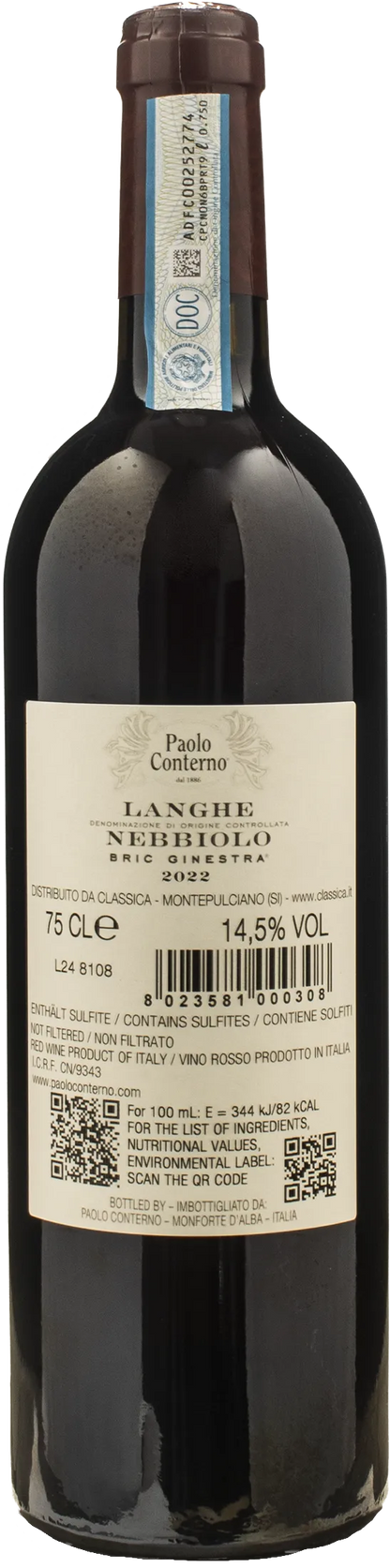 Paolo Conterno Langhe Nebbiolo Bric Ginestra 2022